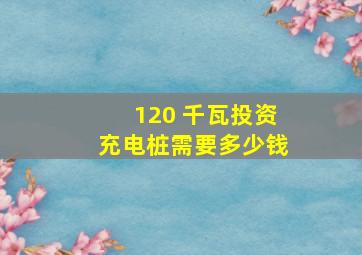 120 千瓦投资充电桩需要多少钱